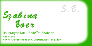 szabina boer business card